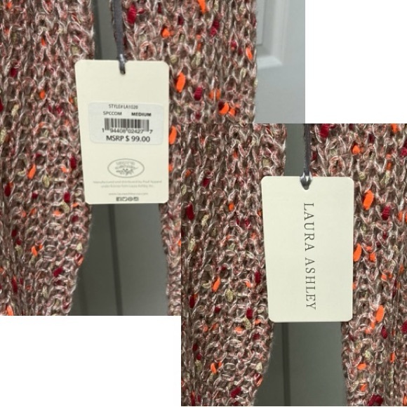 NWT Laura Ashley Long sleeved mock neck sweater. Multi colored. Size Medium. - Picture 10 of 16